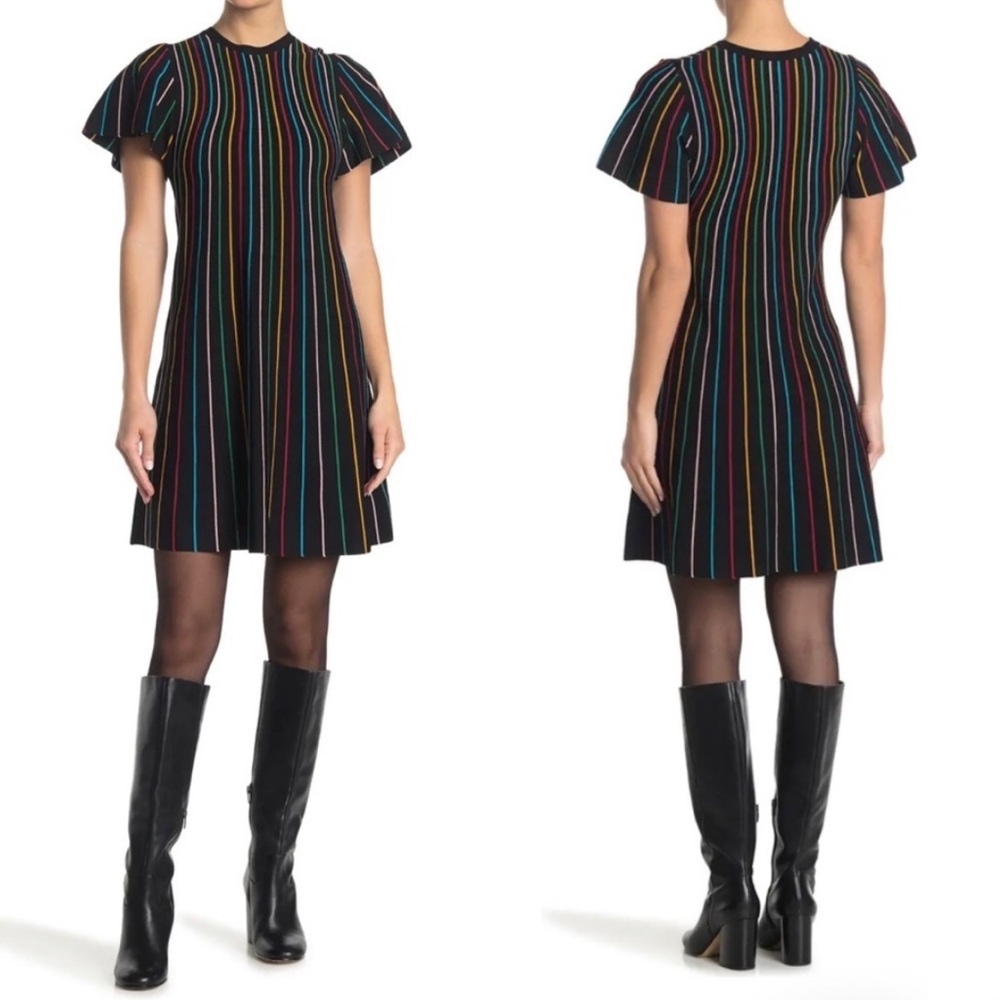 RED Valentino Black Stripe Shift Dress Size XS